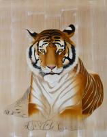PANTHERA TIGRIS   Animal painting, wildlife painter.Dogs, bears, elephants, bulls on canvas for art and decoration by Thierry Bisch 